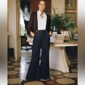 NWT Tuckernuck x India Hicks Dark Denim Wide Leg Palladian Pant